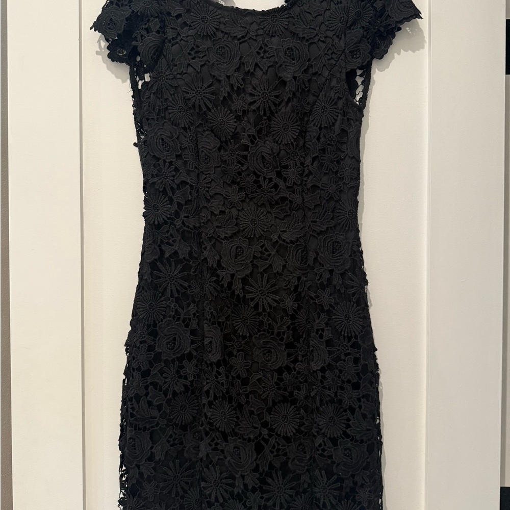 Chic Lulus Black Floral Lace Mini Dress 🖤